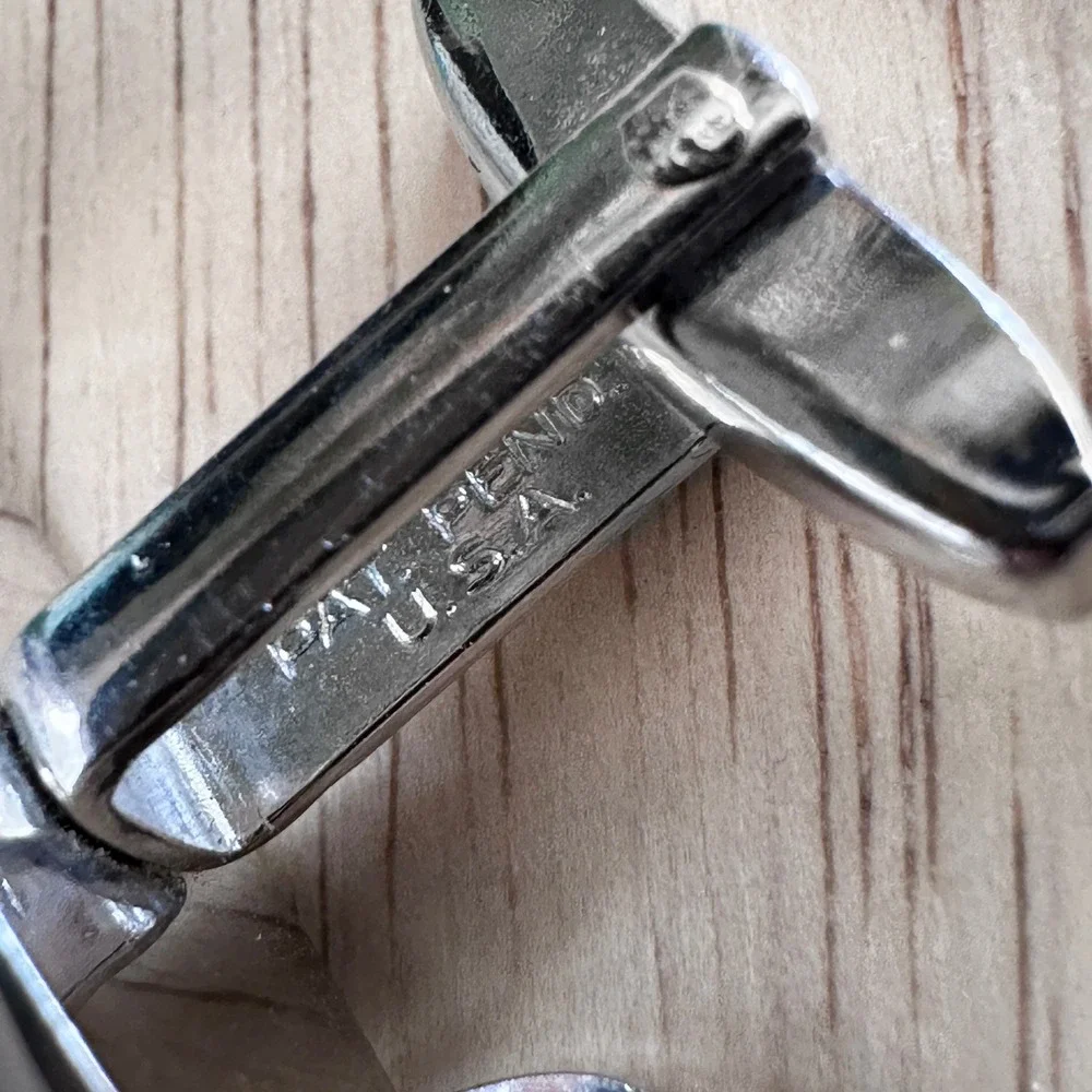 Vintage MCM Foster Silver Cuff Links + Unsigned Matching Oval Pair Set‎